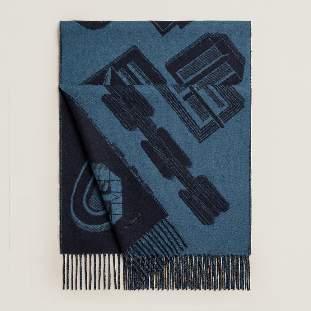 Cachecol Carré en Boucles - Azul | Hermès Brasil